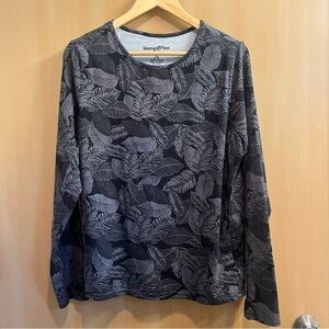 Hang Ten Women's XL Sun Tee UPF 50+ Black Quick Dry Surf Swim Rashguard Shirt